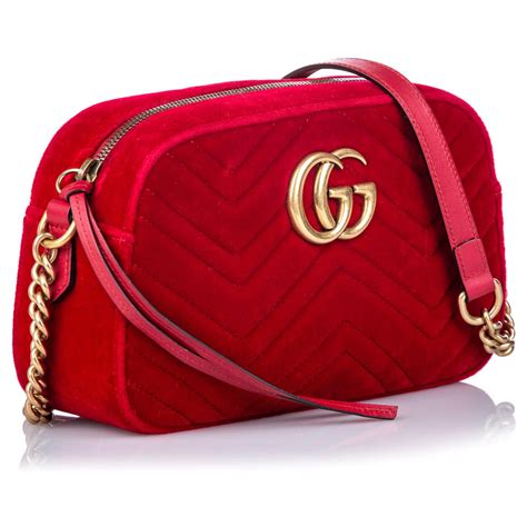 sac gucci velours rouge